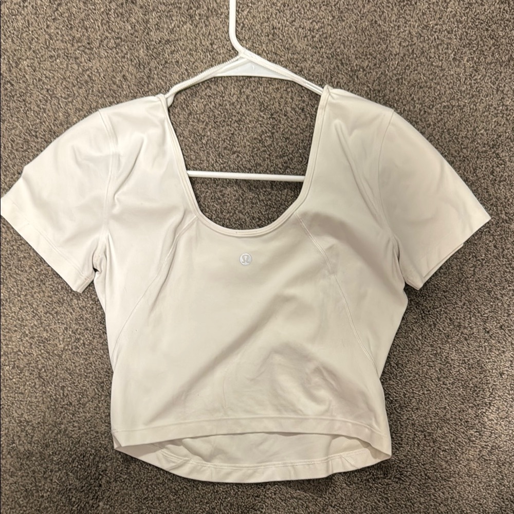 lululemon athletica White Crop Blouse